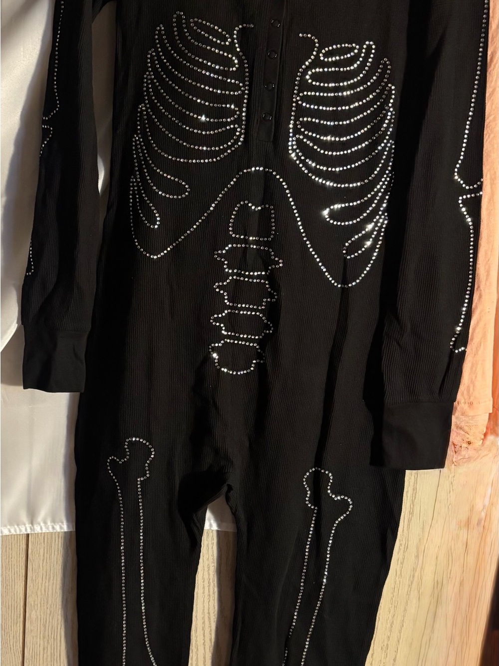 NWT VS PINK Rhinestone Skeleton One-Piece. Halloween 🎃Limited Edition! Sz small!